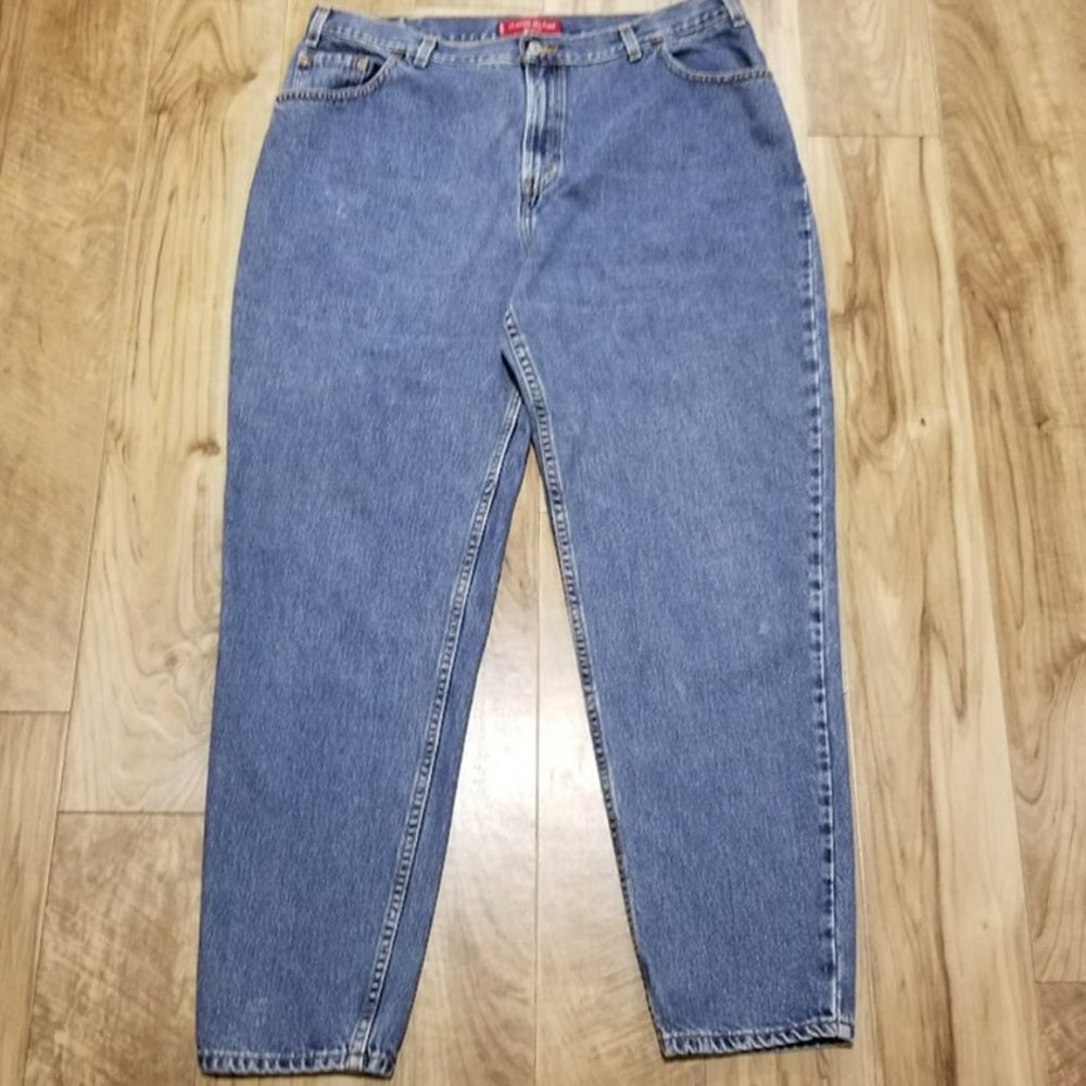 Vintage y2k Levis Mom Blue Jeans 22 Long Classic Relaxed 550 Tapered Leg 41x32.5